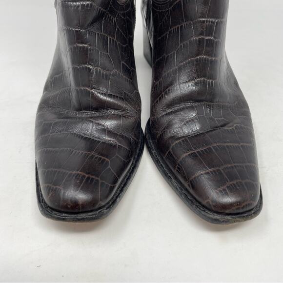 Brighton Brown Black Toby Cowboy Boots 7.5M - Picture 2 of 11